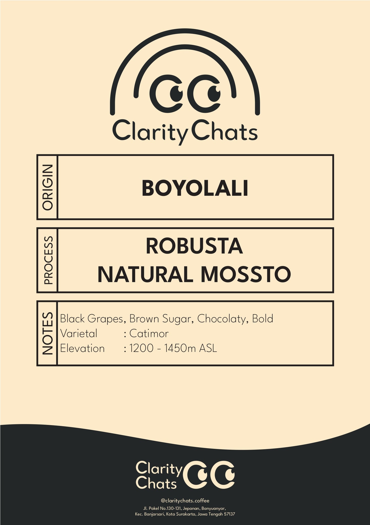 Boyolali - Natural Mossto- Green Bean Robusta 1KG
